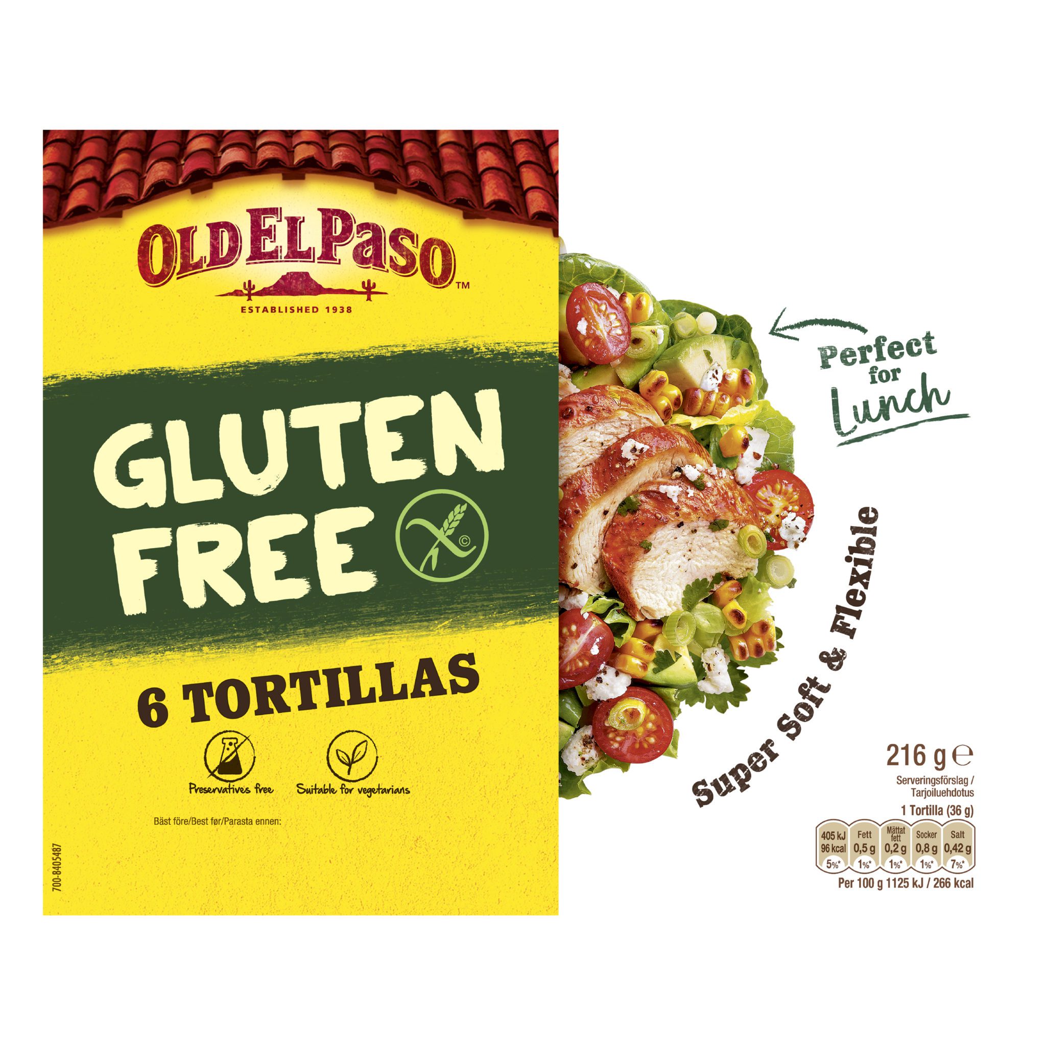 OEP Gluten FREE Tortillas 12x216g.